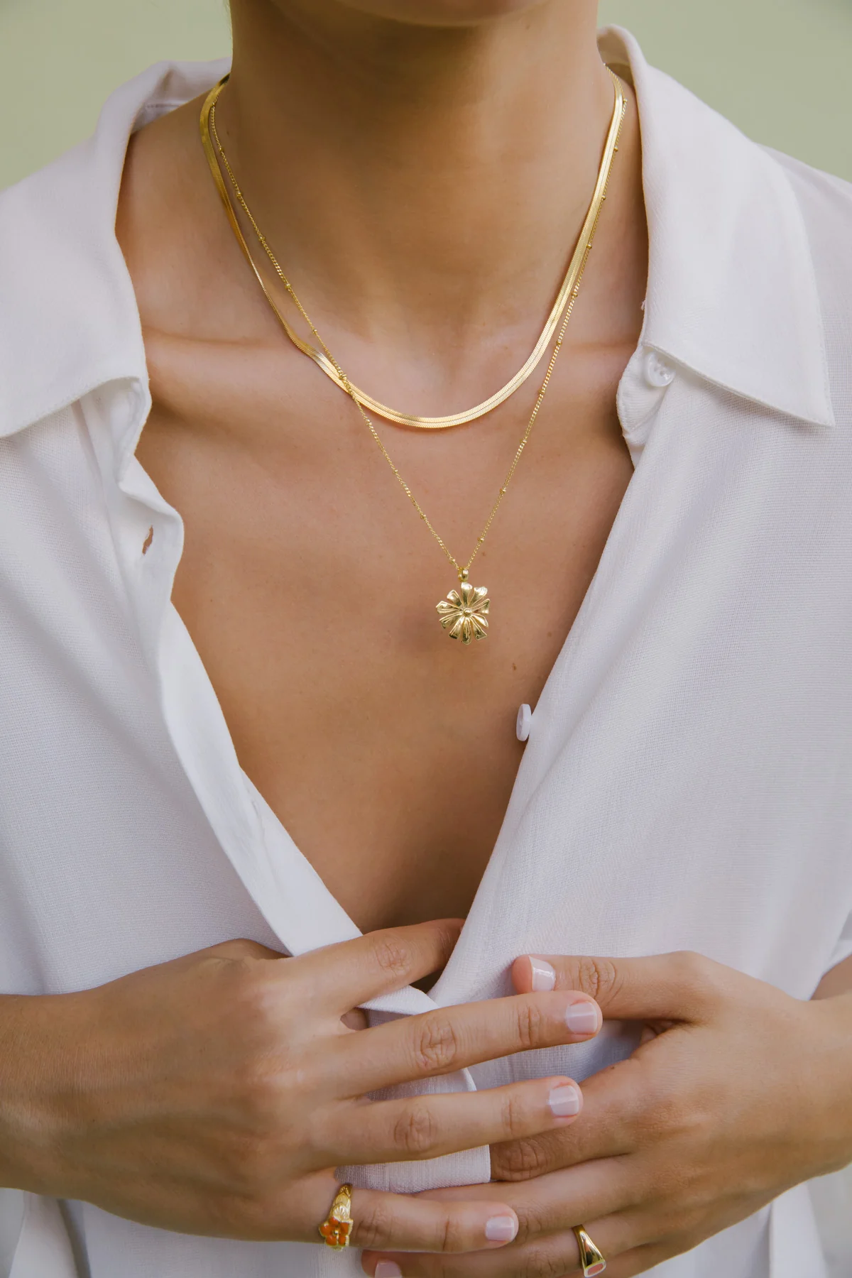 Snake chain necklace gold plated (36cm) - Image 5