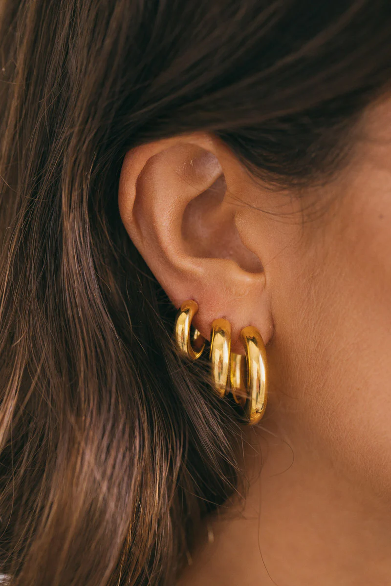 Statement chunky hoop gold plated (20mm) - Image 3