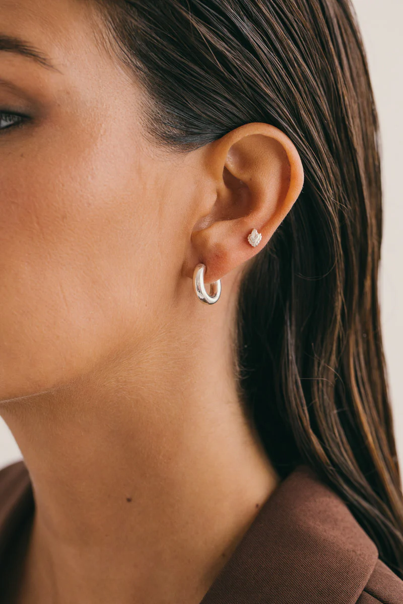 Statement chunky hoop silver (15mm) - Image 5