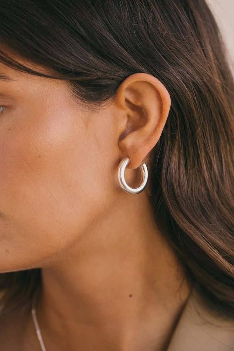 Statement chunky hoop silver (25mm) - Image 2