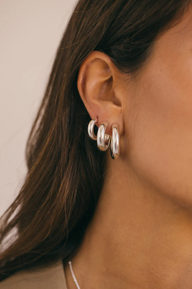 Statement chunky hoop silver (25mm) - Image 3