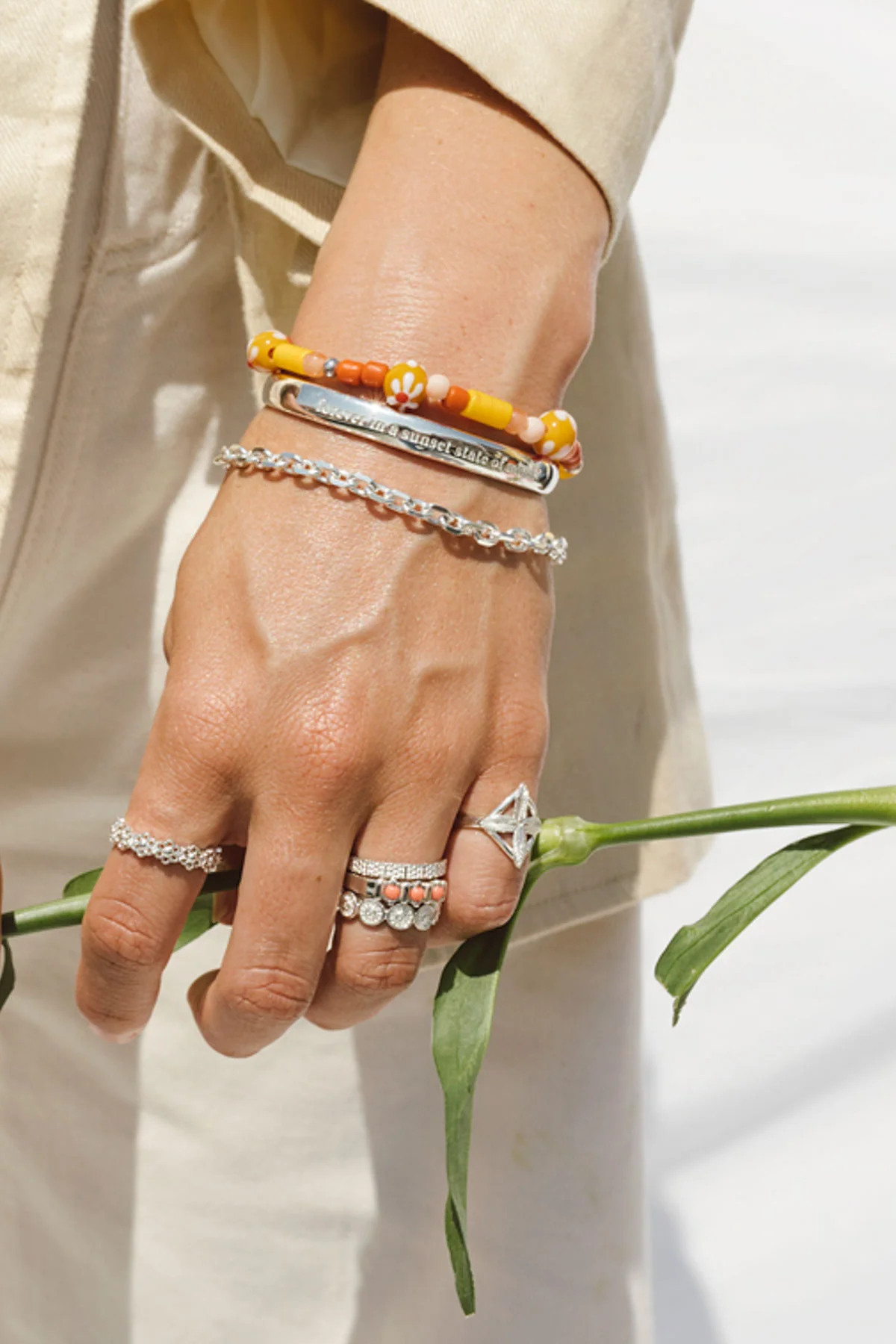 Vintage peach ring silver - Image 10