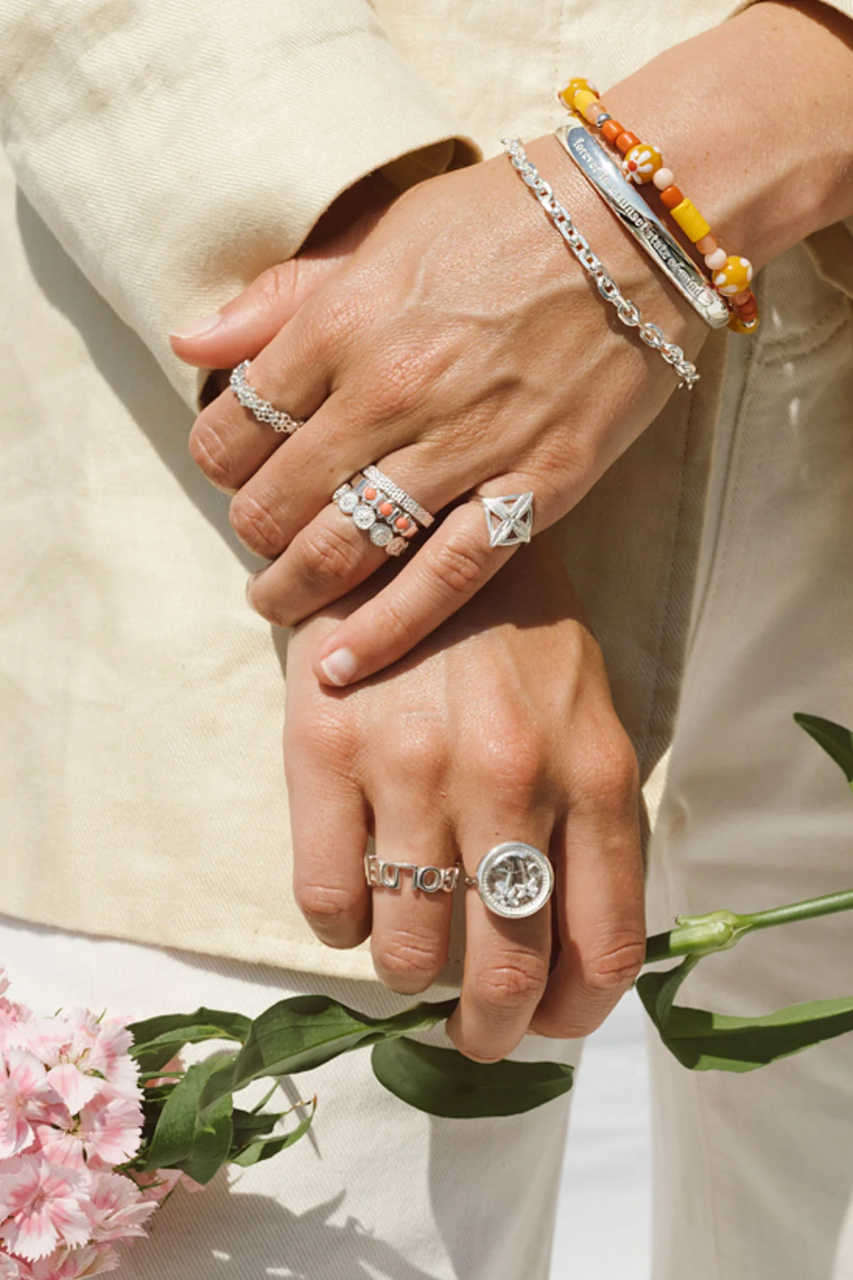 Vintage peach ring silver - Image 9