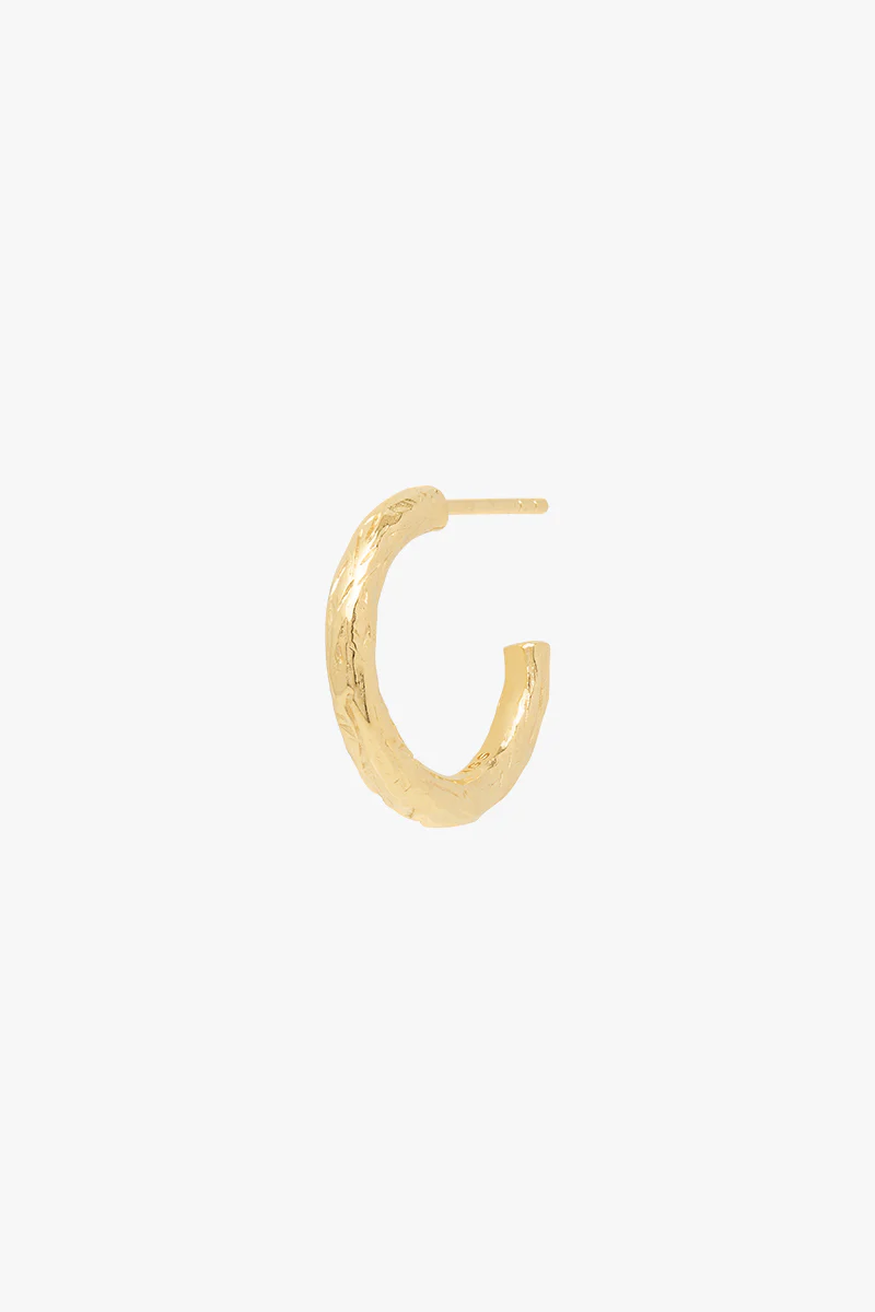 Wanderlust hammered hoop gold plated (18 mm) - Image 2