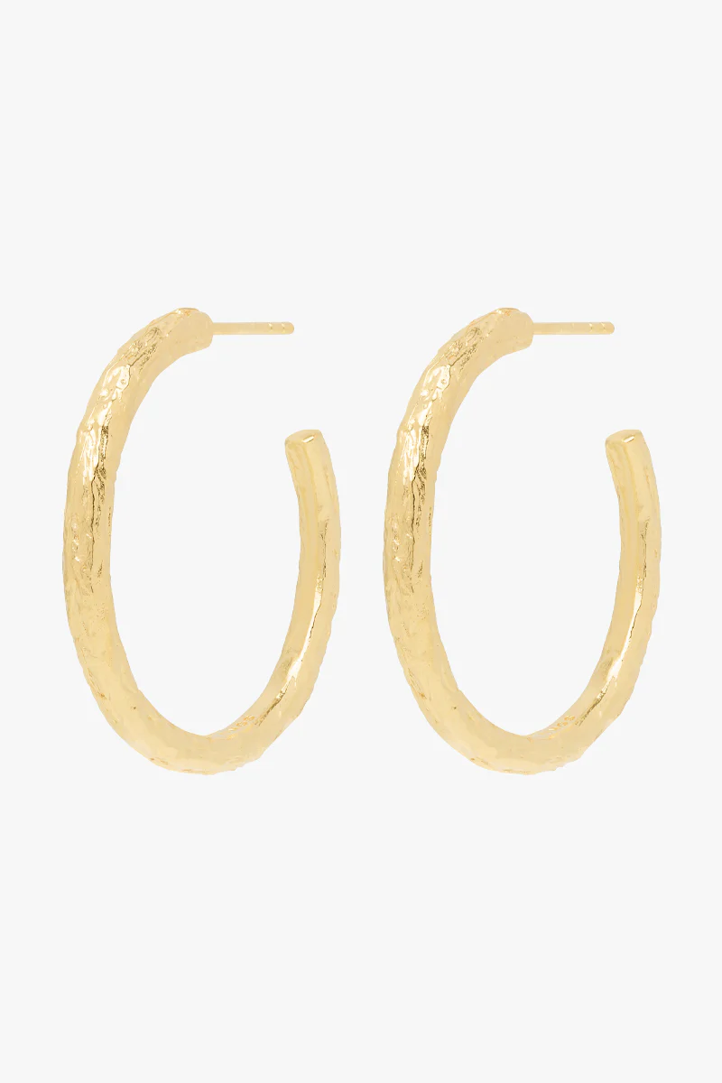 Wanderlust hammered hoop gold plated (32mm) - Image 10